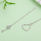 925 Sterling Silver Necklace 55cm with Heart Pendant for Women