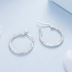 925 Sterling Silver Earrings with White Gold Plating