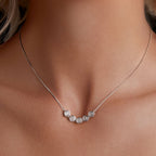 925 Sterling Silver 4mm Moissanite Plated Platinum Necklace for Women