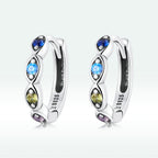 925 Sterling Silver Pavé Setting Earrings with CZ Stone