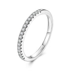 925 Sterling Silver 0.01ct Moissanite Ring in Size 8A