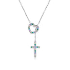 925 Sterling Silver Plated Necklace with Adjustable Length 42.5cm and CZ for Women