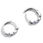 925 Sterling Silver Pavé Setting Earrings with CZ Stone