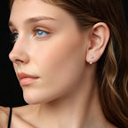 925 Sterling Silver White Gold Plated Moissanite Earrings 0.1 Carat for Women