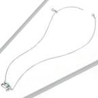 925 Sterling Silver Opal Necklace with CZ and Platinum Plating, Adjustable Length 45cm, Women’s Jewelry