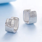925 Sterling Silver Earrings for Women with White Gold Plating - 1.1cm x 0.7cm