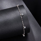 925 Sterling Silver & Moissanite Bracelet for Women - 15+6cm, Plated White Gold