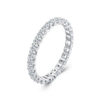 S925 Sterling Silver 2.0mm Moissanite Ring Size 9 for Women