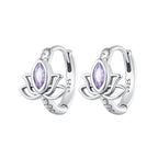 925 Sterling Silver Earrings with Pavé Setting CZ - 1.3x1.0cm - Oxidized Silver for Women