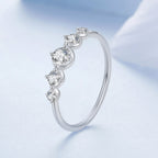 925 Sterling Silver Ring Size 6.0 with Pavé CZ in White Gold Finish for Women