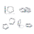 925 Sterling Silver Earrings with Pavé Setting CZ and Platinum Plating for Women