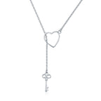 925 Sterling Silver Necklace 55cm with Heart Pendant for Women
