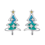 925 Sterling Silver Enamel Pavé CZ Earrings for Women