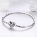 SCB 925 Sterling Silver Bracelet in Classic Style, Size 17.0 for Women
