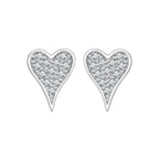 925 Sterling Silver White Gold Plated Pavé CZ Earrings