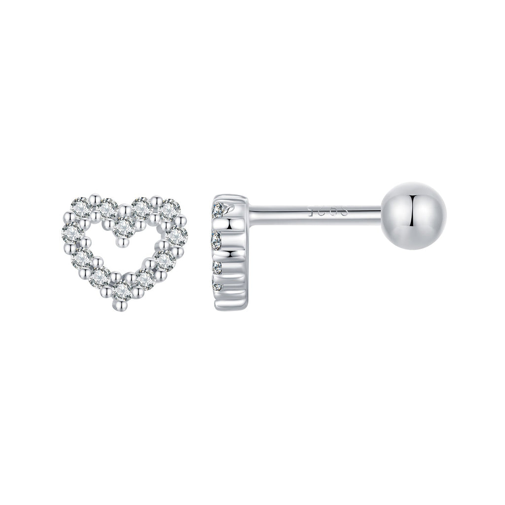 925 Sterling Silver White Gold Plated Earrings with CZ for Women