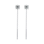 925 Sterling Silver 4.0 Carat Moissanite Earrings for Women