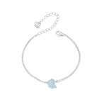 925 Sterling Silver White Gold Plated Bracelet with Enamel Process