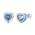 925 Sterling Silver Earrings with Pavé Setting and Enamel for Women
