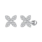 925 Sterling Silver Earrings with Pavé Setting CZ in Elegant Design