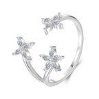 925 Sterling Silver Pavé Setting CZ White Gold Ring for Women