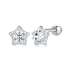 925 Sterling Silver Moissanite Stud Earrings 5mm for Women