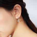 S925 Oxidized Silver Pavé Setting CZ Earrings for Women
