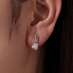925 Sterling Silver 0.5 Carat Moissanite Earrings for Women