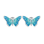 925 Sterling Silver Earrings with Enamel and CZ for Women