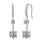 925 Sterling Silver Moissanite 1.00 Carat Earrings for Women