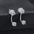 925 Sterling Silver White Gold Plated Moissanite Earrings 0.1 Carat for Women