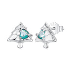 925 Sterling Silver White Gold Plated Transparent Glass Earrings for Women