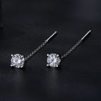 925 Sterling Silver 4.0 Carat Moissanite Earrings for Women
