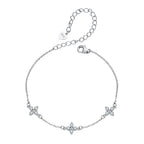 925 Sterling Silver & Plated White Gold Moissanite Bracelet 15+6cm for Women