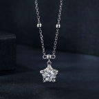 925 Sterling Silver 5mm Moissanite Necklace for Women
