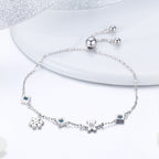 925 Sterling Silver Adjustable Bracelet for Women - 22cm