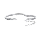 925 Sterling Silver Plated Platinum 140mm Chain Thickness 3mm Bracelet for Women