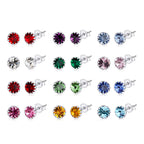 925 Sterling Silver & Plated Platinum Earrings with Pavé Setting CZ for Women