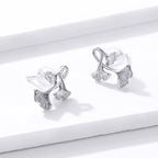 925 Sterling Silver Plated Platinum Wiredrawing Earrings