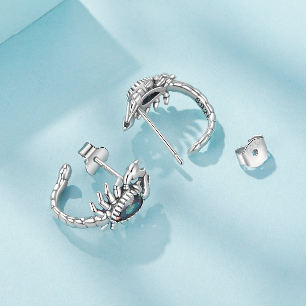 925 Sterling Silver Oxidized Earrings with Pavé CZ for Women