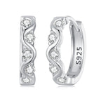 925 Sterling Silver Earrings with Platinum Plating and CZ - Stylish and Elegant Design for Women