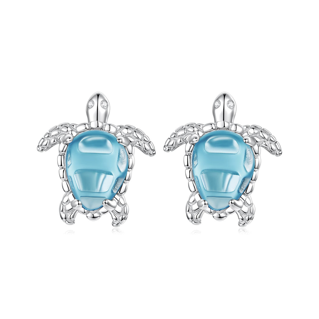 925 Sterling Silver & Brass Transparent Glass CZ Earrings 1.3*1.2cm for Women