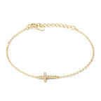 925 Sterling Silver Bracelet with Pavé Setting CZ, 155+25mm for Women