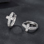 925 Sterling Silver Moissanite Earrings 1.3cm for Women