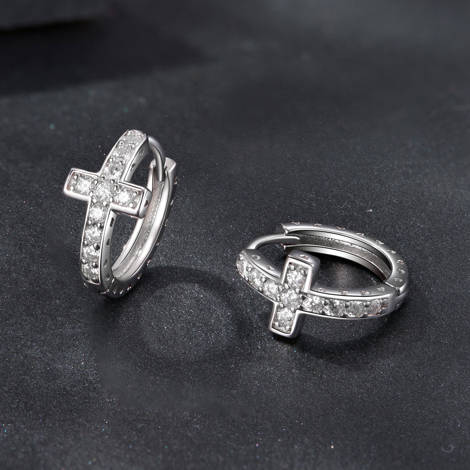 925 Sterling Silver Moissanite Earrings 1.3cm for Women