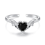 925 Sterling Silver Oxidized Pendant CZ Ring