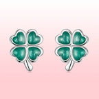 925 Sterling Silver Enamel Plated Platinum Earrings for Women