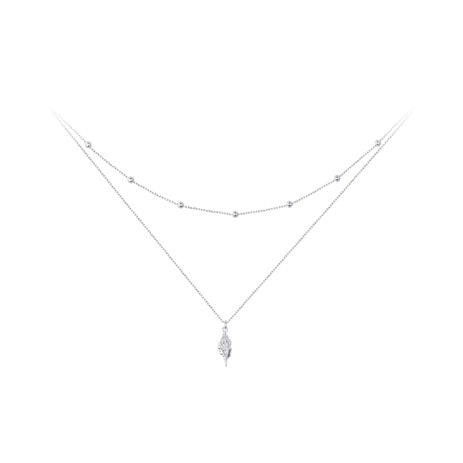 925 Sterling Silver Plated White Gold Adjustable Necklace