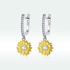 S925 Sterling Silver Plated Gold Pavé Setting CZ Earrings