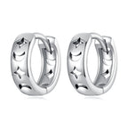 925 Sterling Silver Oxidized Earrings for Women 1.2*0.4cm